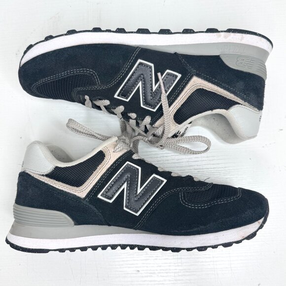 New Balance 574 Suede Classics Comfort Sneakers Mens 8.5 Black ML574EVB - Picture 4 of 7